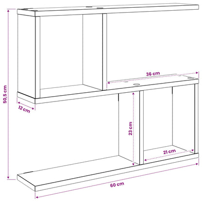vidaXL Wall Shelf Old Wood 60 x 12 x 50.5 cm Engineered Wood