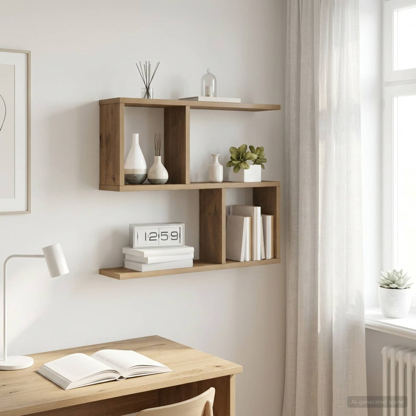 vidaXL Wall Shelf Artisan Oak 60 x 12 x 50.5 cm Engineered Wood