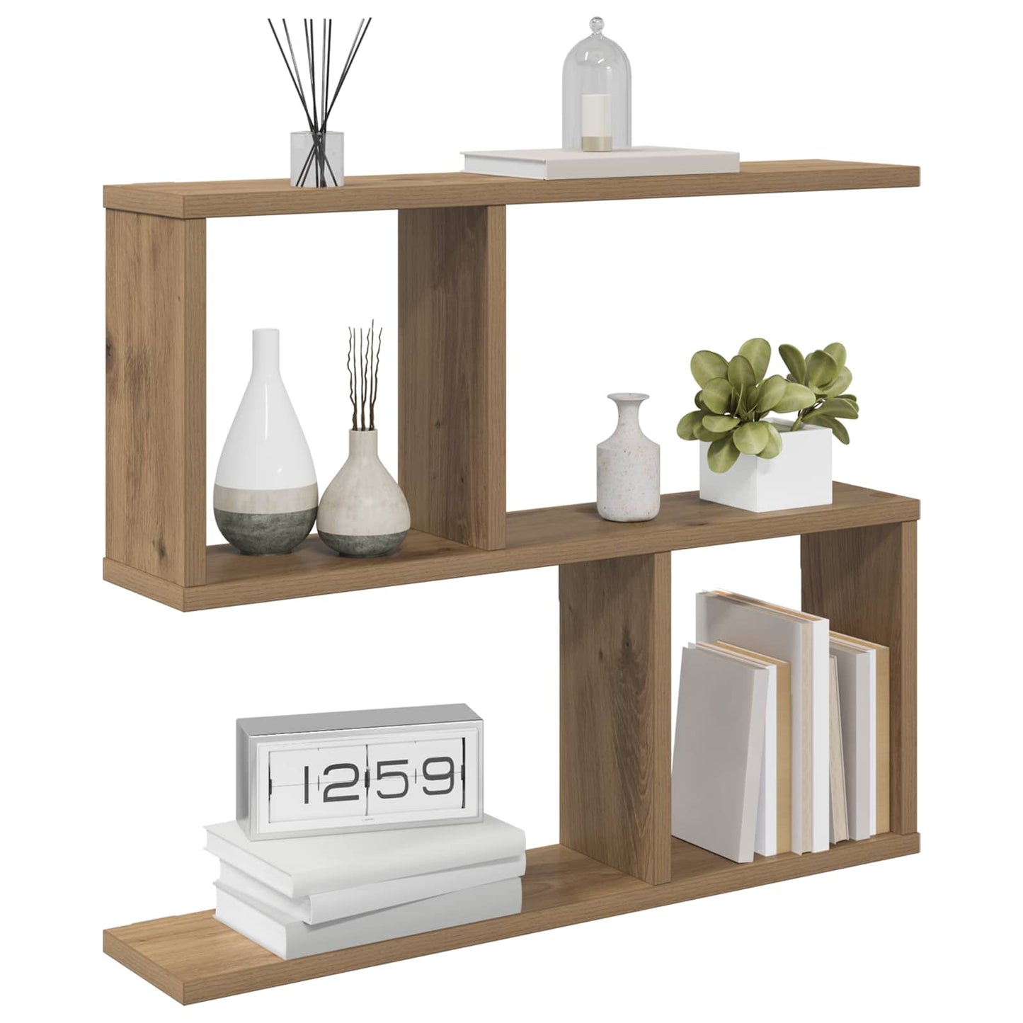 vidaXL Wall Shelf Artisan Oak 60 x 12 x 50.5 cm Engineered Wood