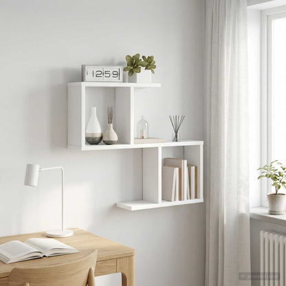 vidaXL Wall Shelf White 60 x 12 x 50.5 cm Engineered Wood