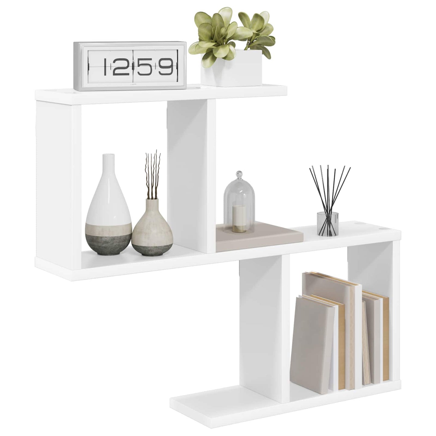 vidaXL Wall Shelf White 60 x 12 x 50.5 cm Engineered Wood