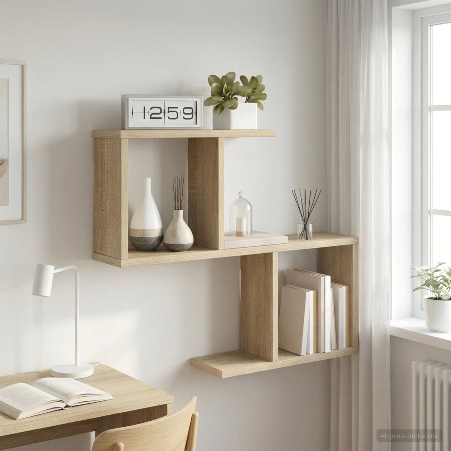 vidaXL Wall Shelf Sonoma Oak 60 x 12 x 50.5 cm Engineered Wood