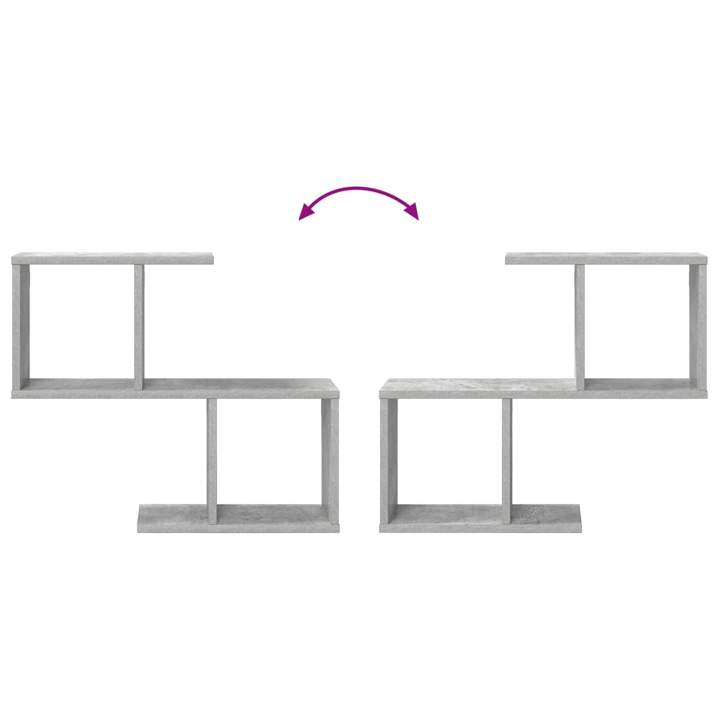 vidaXL Wall Shelf Concrete Grey 60 x 12 x 50.5 cm Engineered Wood