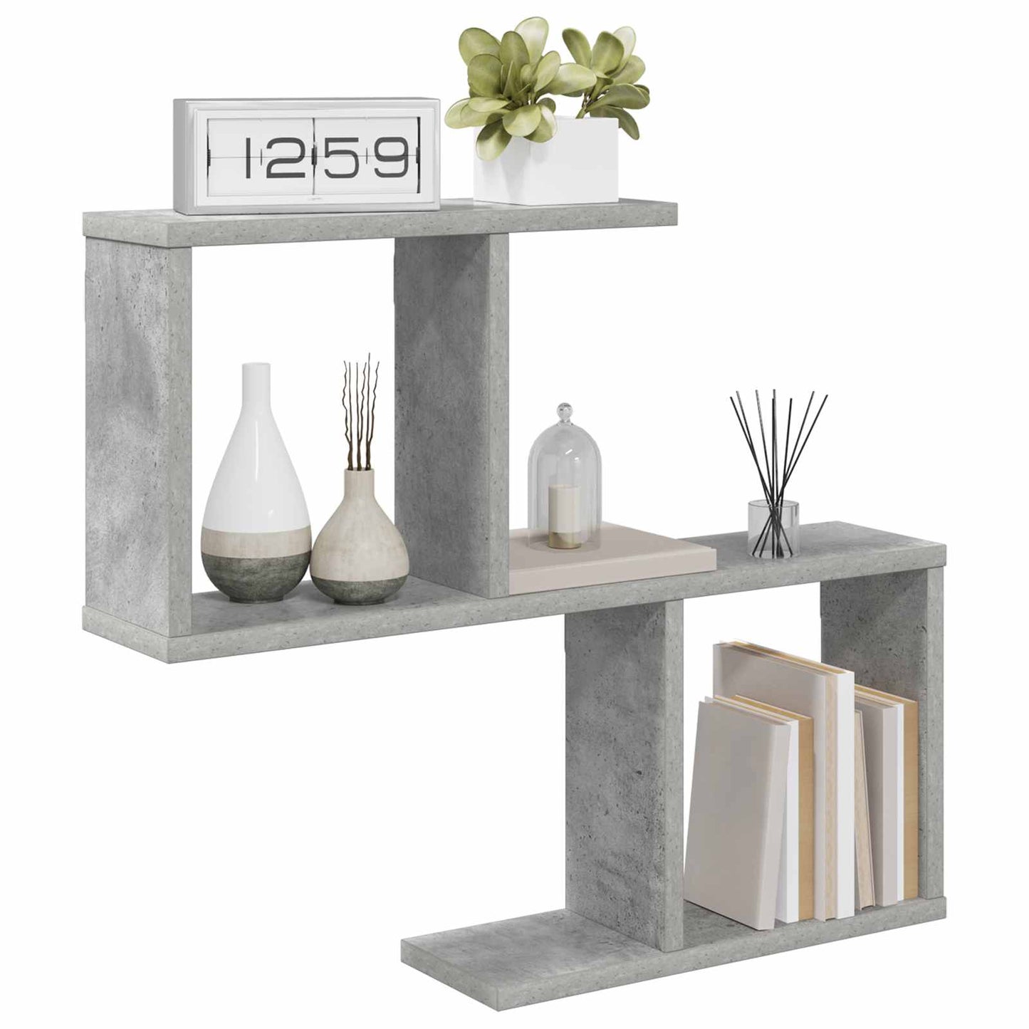 vidaXL Wall Shelf Concrete Grey 60 x 12 x 50.5 cm Engineered Wood