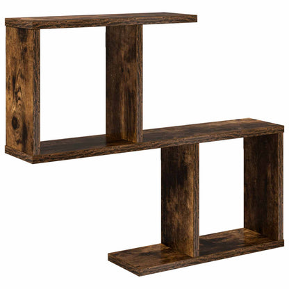 vidaXL Wall Shelf Smoked Oak 60 x 12 x 50.5 cm Engineered Wood