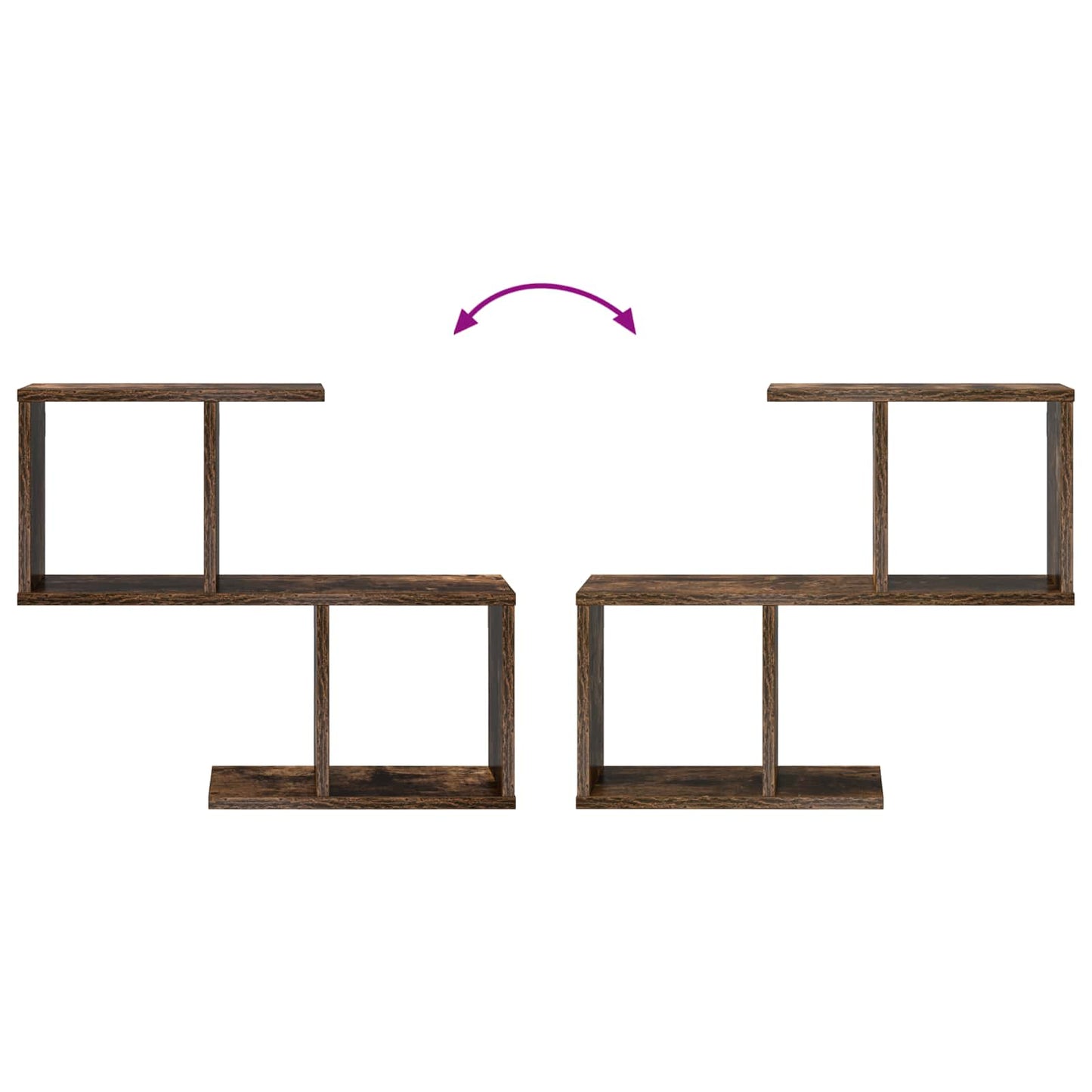 vidaXL Wall Shelf Smoked Oak 60 x 12 x 50.5 cm Engineered Wood