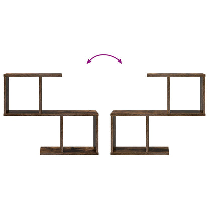 vidaXL Wall Shelf Smoked Oak 60 x 12 x 50.5 cm Engineered Wood