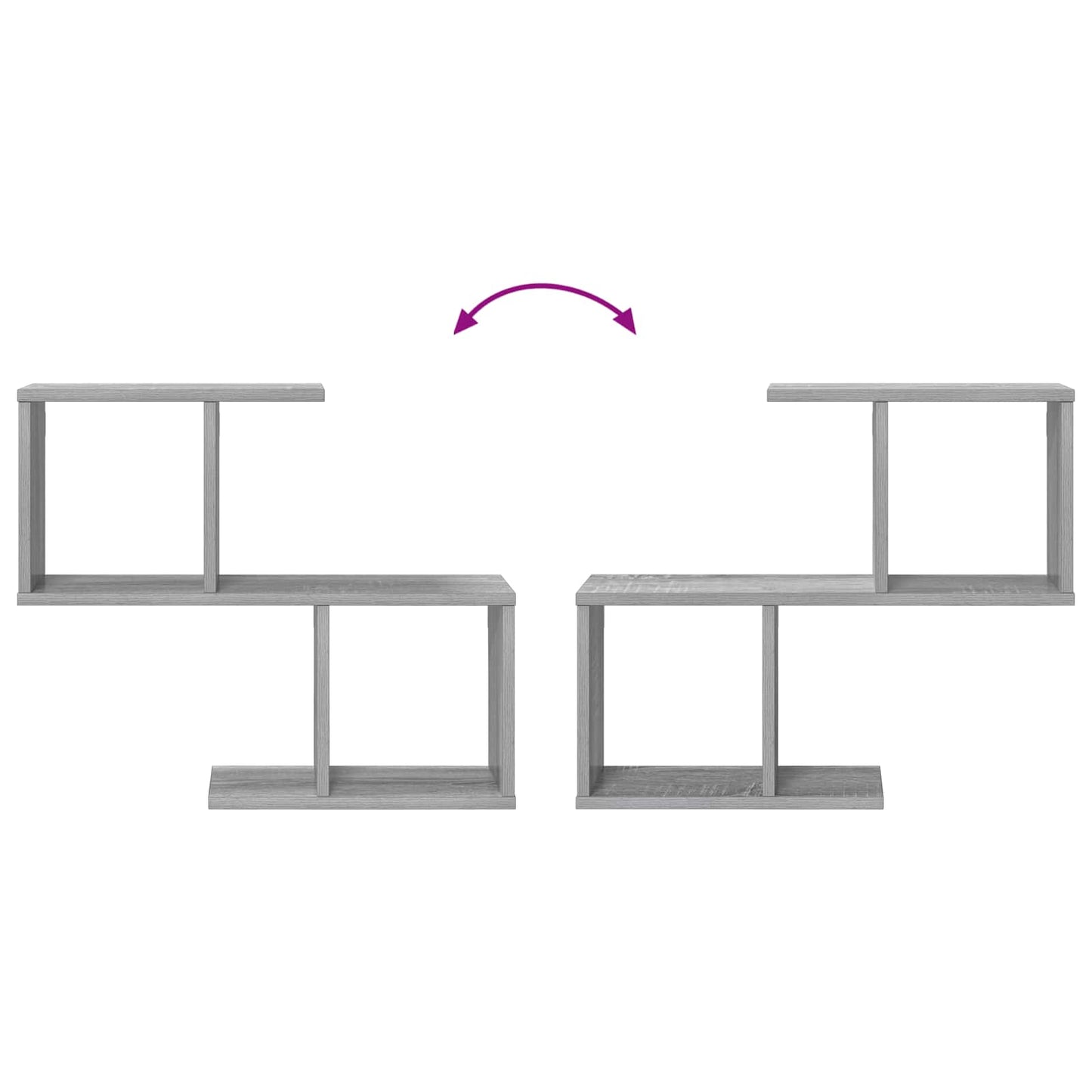 vidaXL Wall Shelf Grey Sonoma 60 x 12 x 50.5 cm Engineered Wood