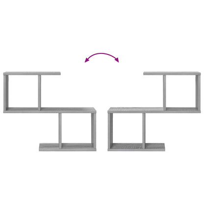 vidaXL Wall Shelf Grey Sonoma 60 x 12 x 50.5 cm Engineered Wood