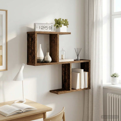 vidaXL Wall Shelf Old Wood 60 x 12 x 50.5 cm Engineered Wood