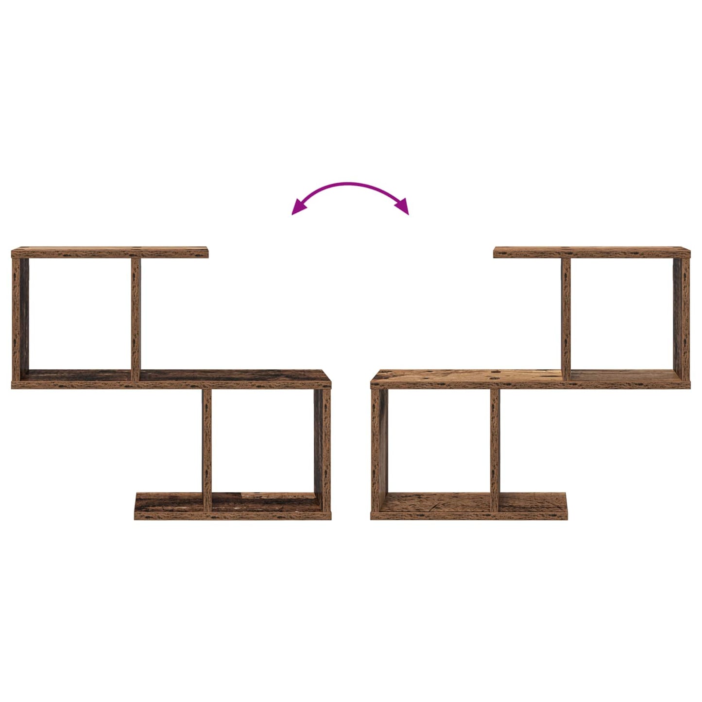 vidaXL Wall Shelf Old Wood 60 x 12 x 50.5 cm Engineered Wood