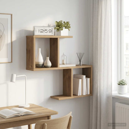 vidaXL Wall Shelf Artisan Oak 60 x 12 x 50.5 cm Engineered Wood