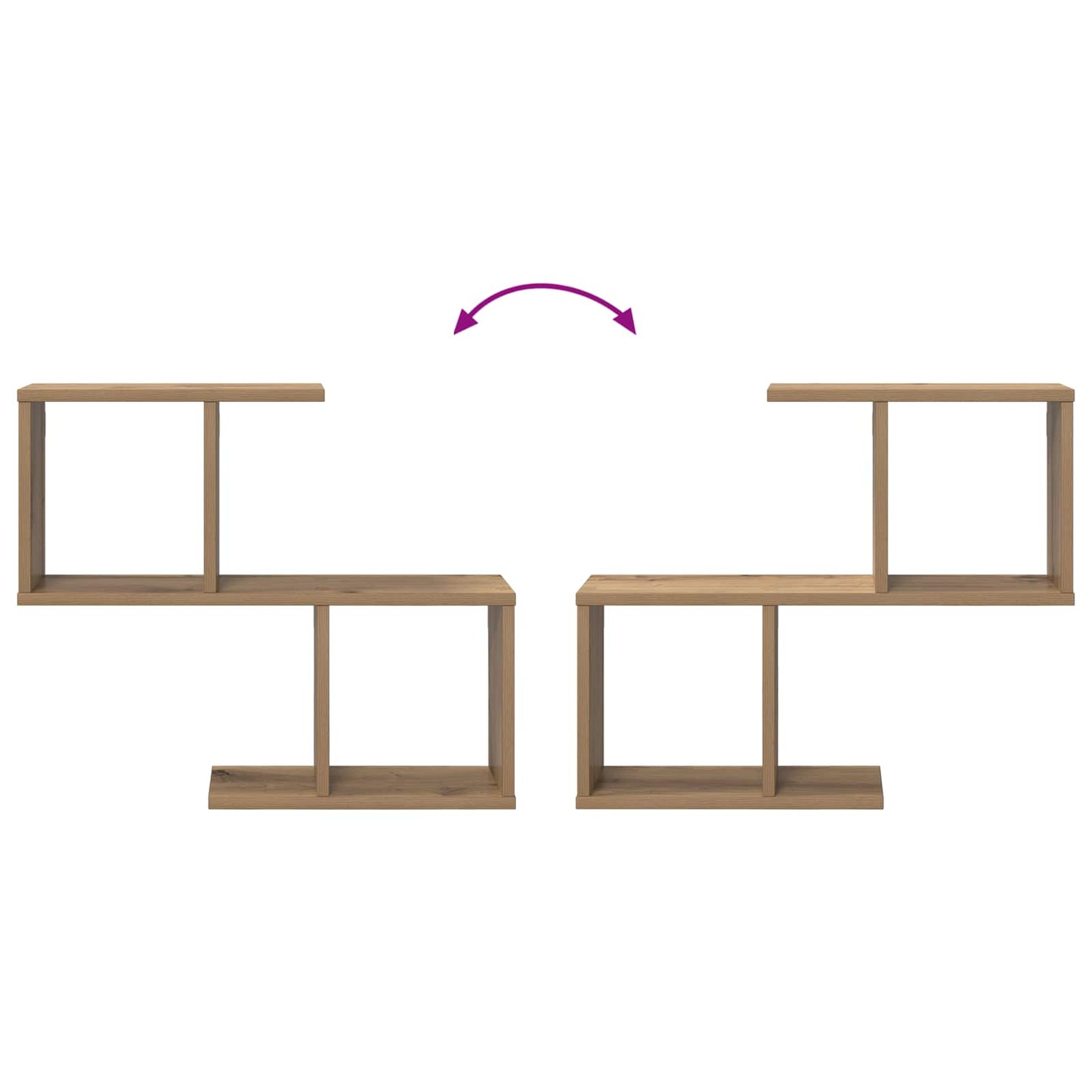 vidaXL Wall Shelf Artisan Oak 60 x 12 x 50.5 cm Engineered Wood