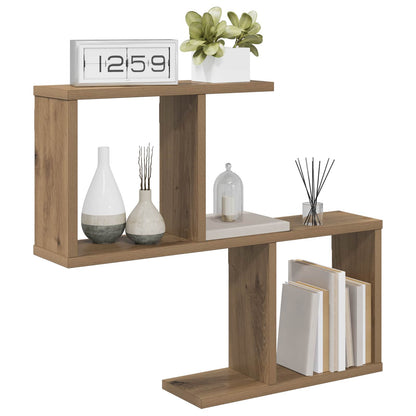 vidaXL Wall Shelf Artisan Oak 60 x 12 x 50.5 cm Engineered Wood