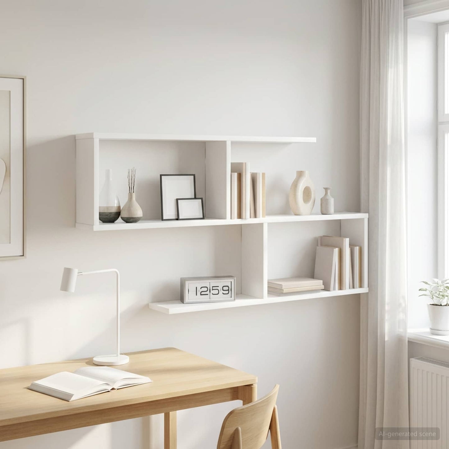 vidaXL Wall Shelf White 100 x 12 x 50.5 cm Engineered Wood