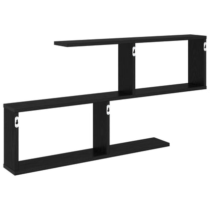 vidaXL Wall Shelf Black Oak 100 x 12 x 50.5 cm Engineered Wood
