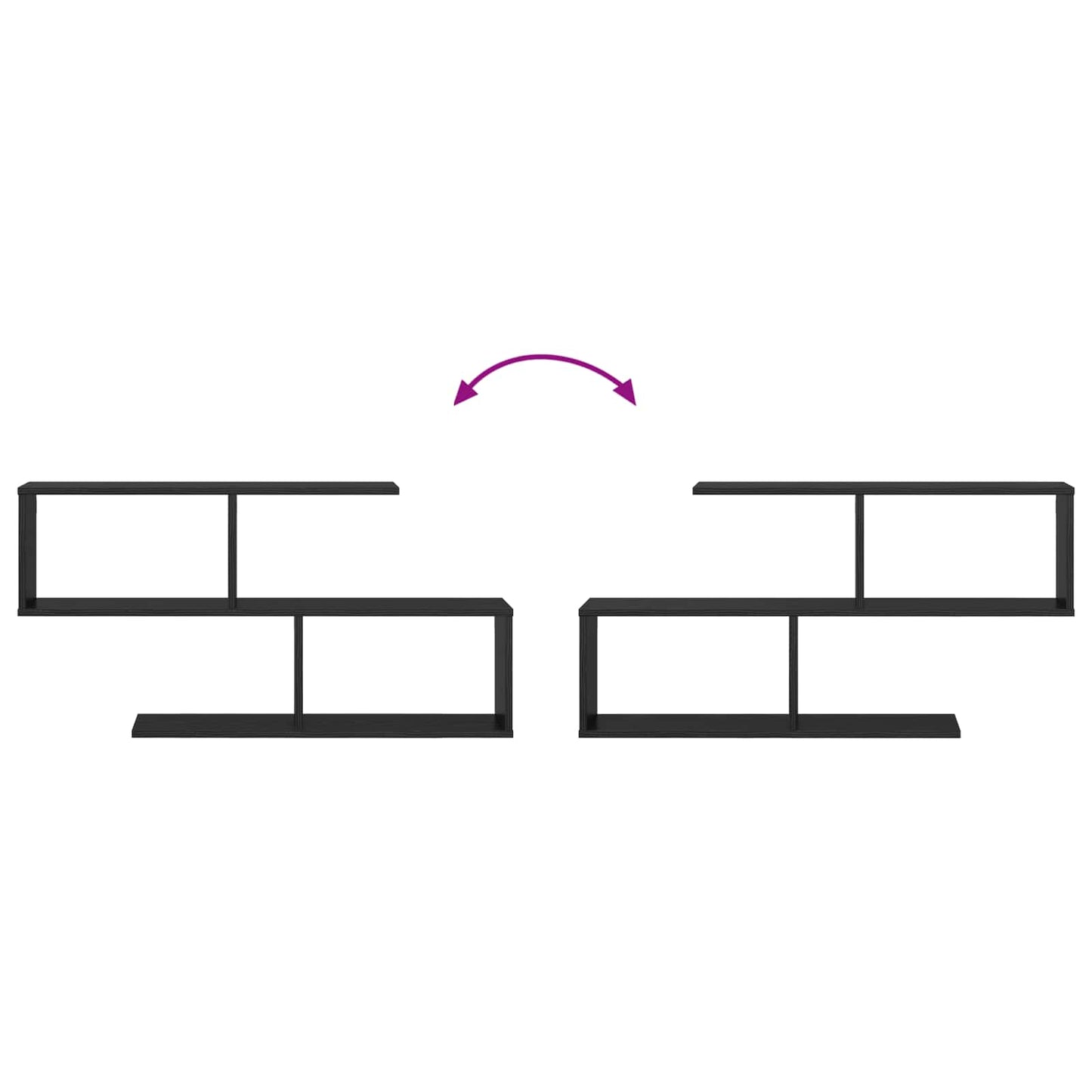 vidaXL Wall Shelf Black Oak 100 x 12 x 50.5 cm Engineered Wood