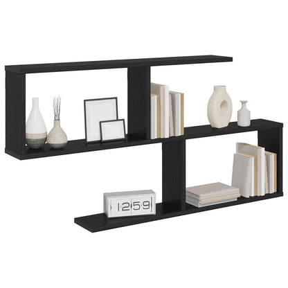 vidaXL Wall Shelf Black Oak 100 x 12 x 50.5 cm Engineered Wood