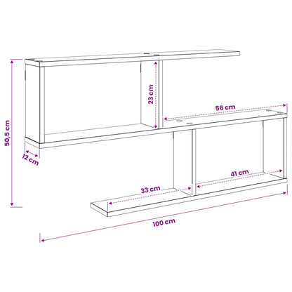 vidaXL Wall Shelf Sonoma Oak 100 x 12 x 50.5 cm Engineered Wood