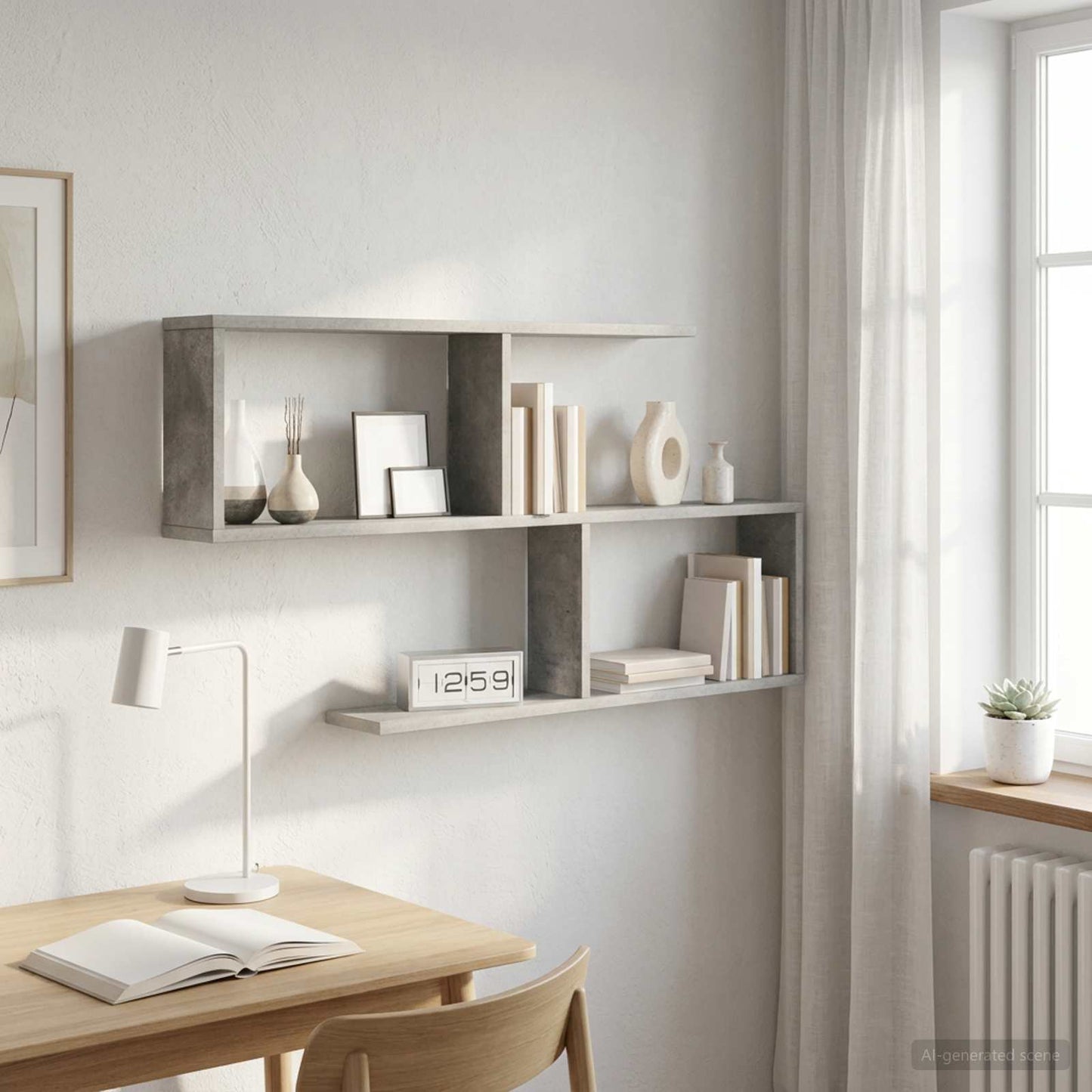 vidaXL Wall Shelf Concrete Grey 100 x 12 x 50.5 cm Engineered Wood