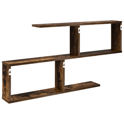 vidaXL Wall Shelf Smoked Oak 100 x 12 x 50.5 cm Engineered Wood
