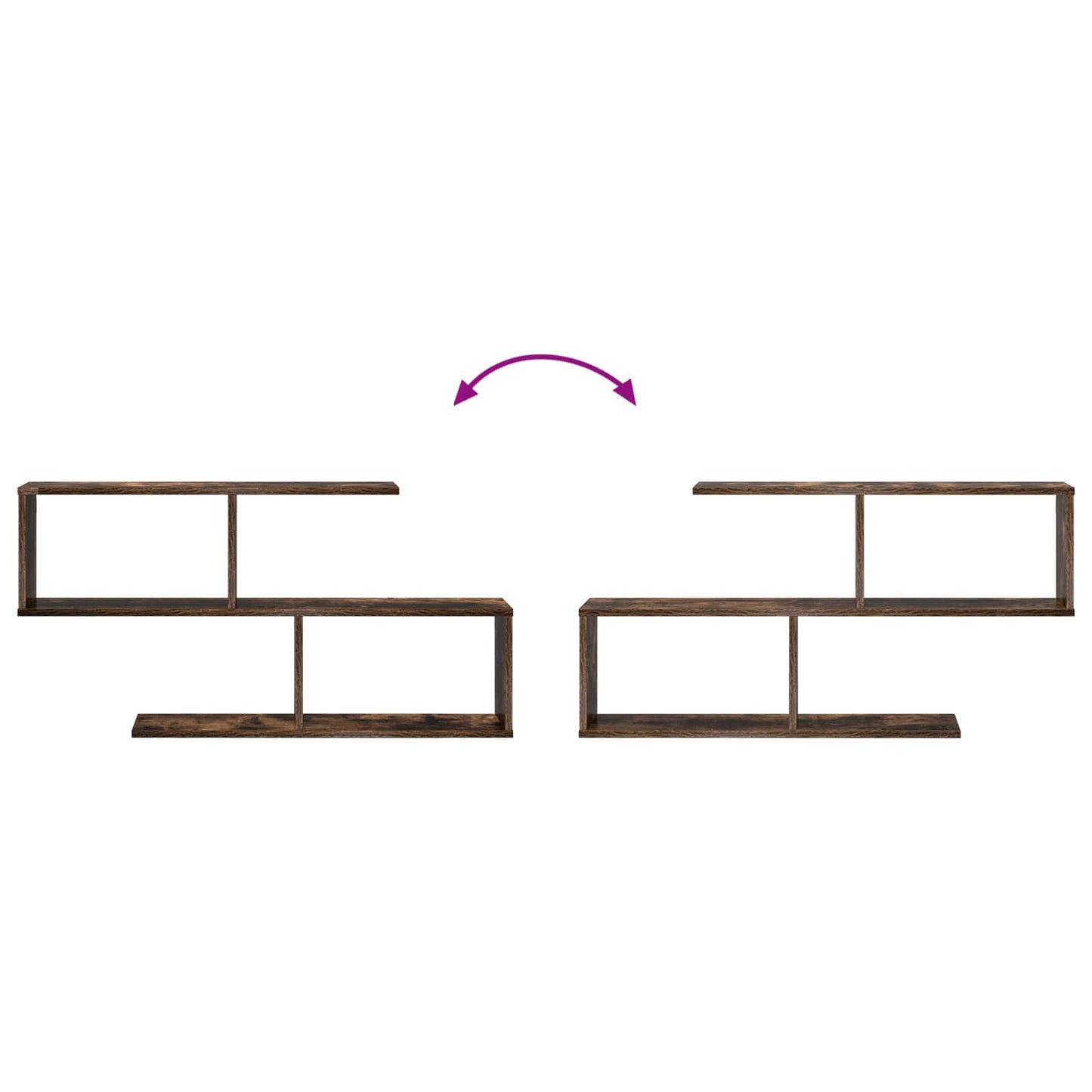 vidaXL Wall Shelf Smoked Oak 100 x 12 x 50.5 cm Engineered Wood