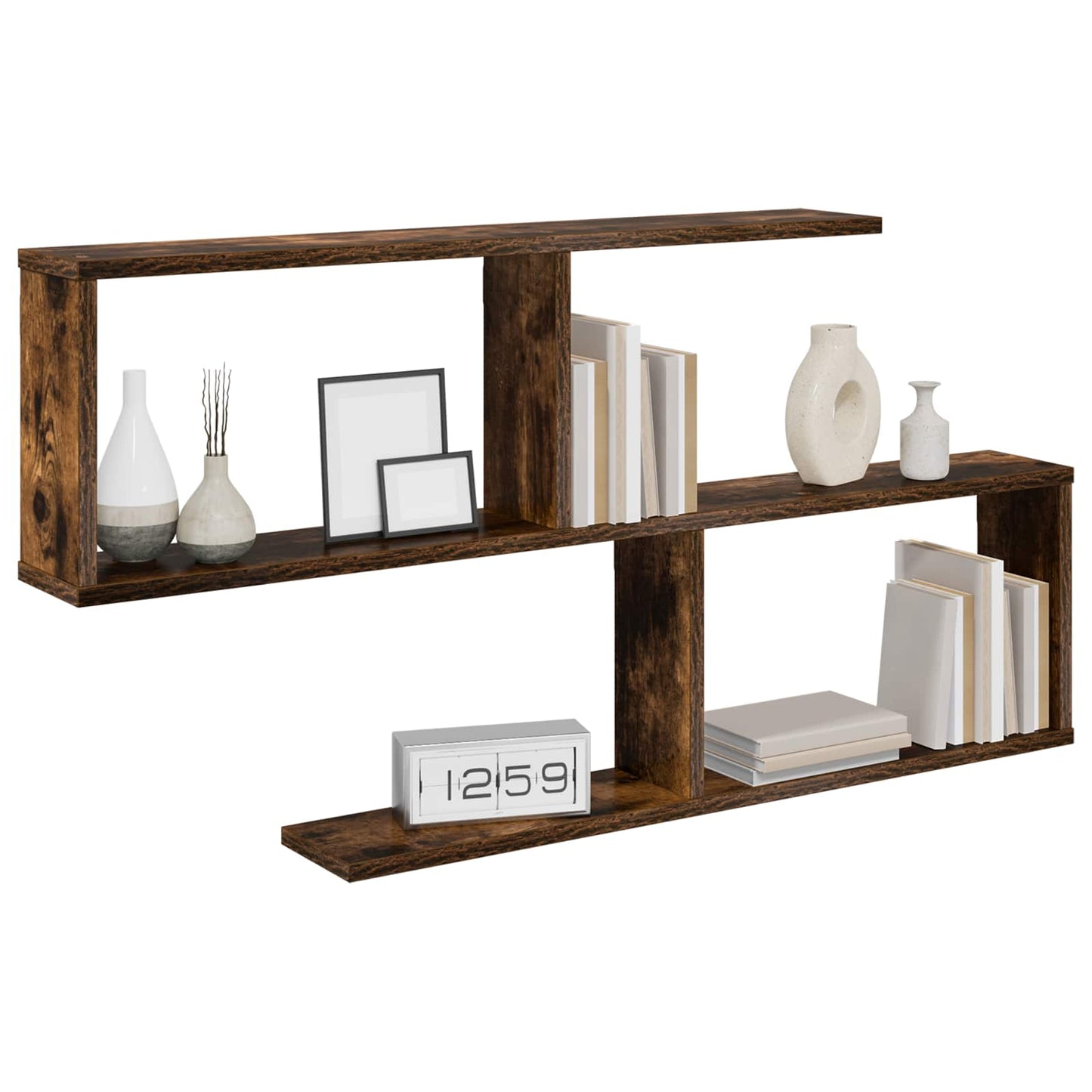 vidaXL Wall Shelf Smoked Oak 100 x 12 x 50.5 cm Engineered Wood