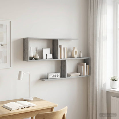 vidaXL Wall Shelf Grey Sonoma 100 x 12 x 50.5 cm Engineered Wood