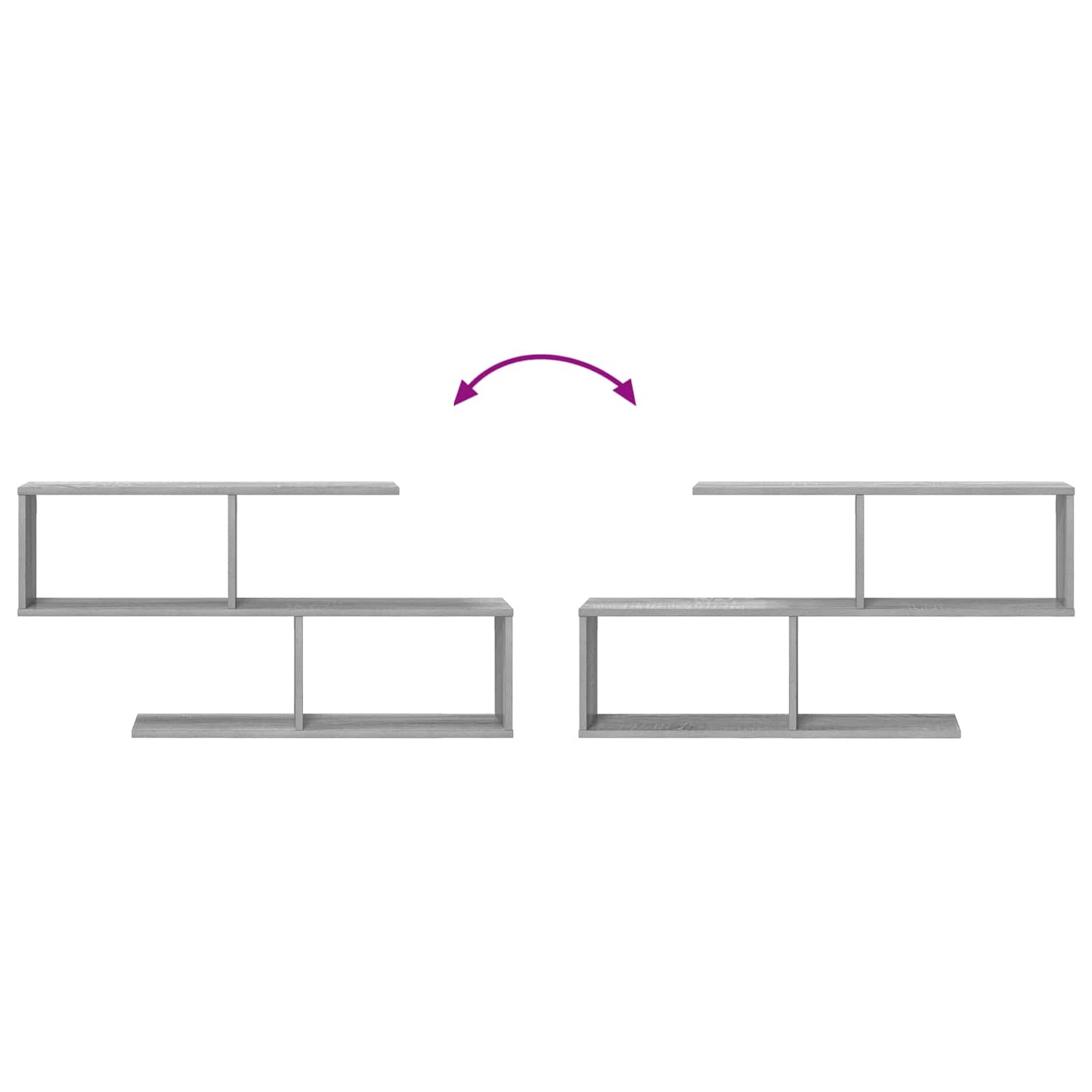 vidaXL Wall Shelf Grey Sonoma 100 x 12 x 50.5 cm Engineered Wood