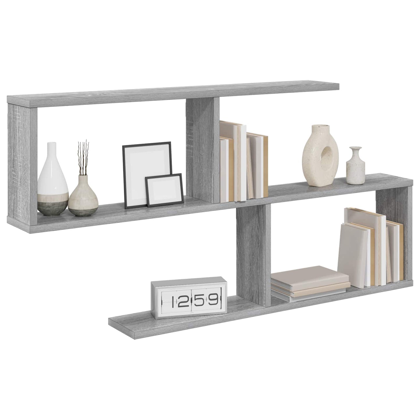 vidaXL Wall Shelf Grey Sonoma 100 x 12 x 50.5 cm Engineered Wood