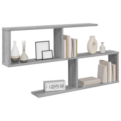 vidaXL Wall Shelf Grey Sonoma 100 x 12 x 50.5 cm Engineered Wood
