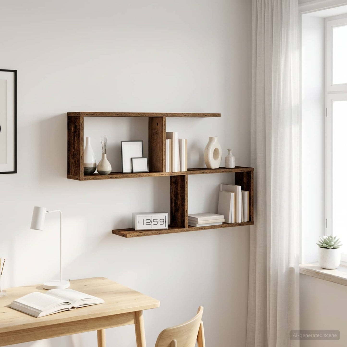 vidaXL Wall Shelf Old Wood 100 x 12 x 50.5 cm Engineered Wood