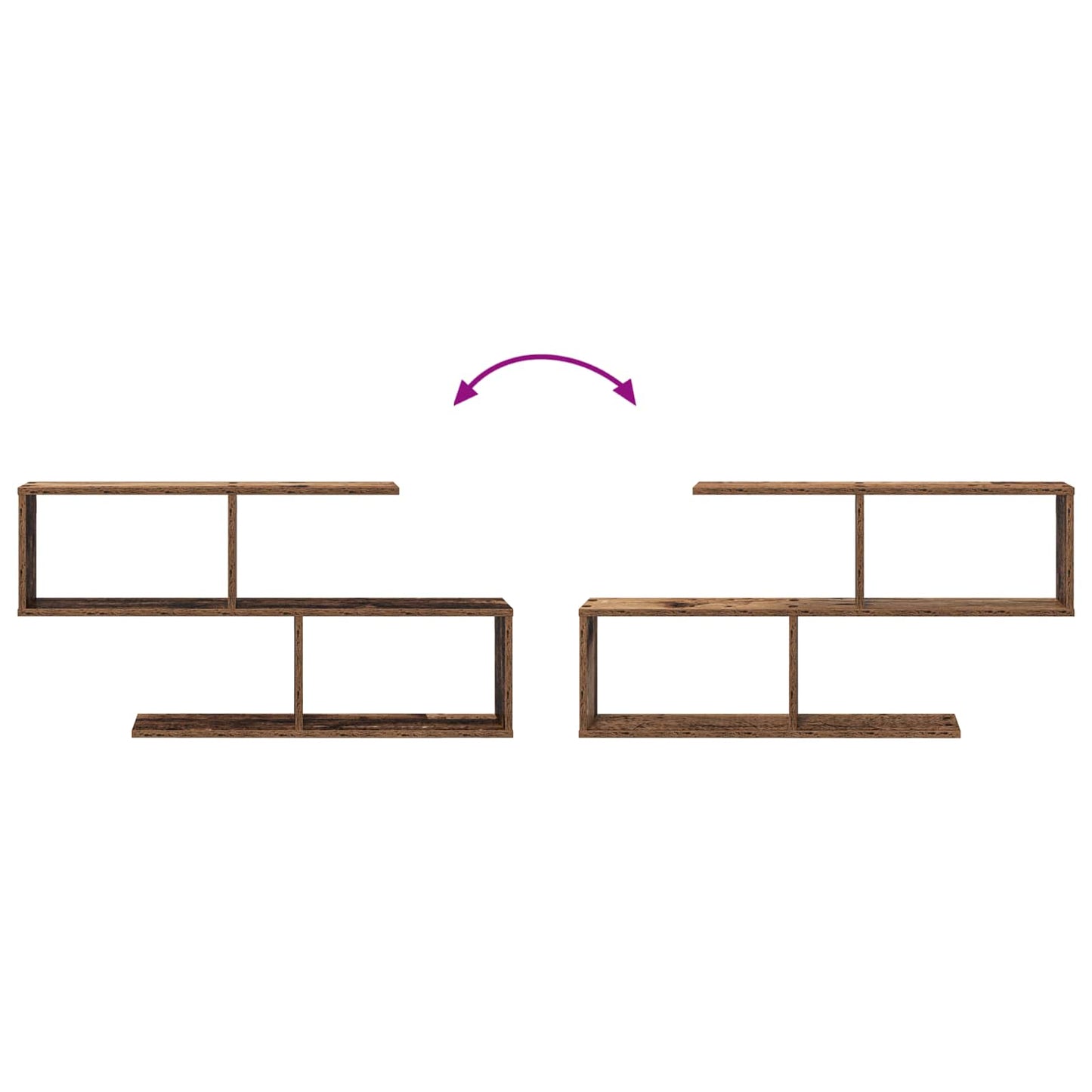 vidaXL Wall Shelf Old Wood 100 x 12 x 50.5 cm Engineered Wood
