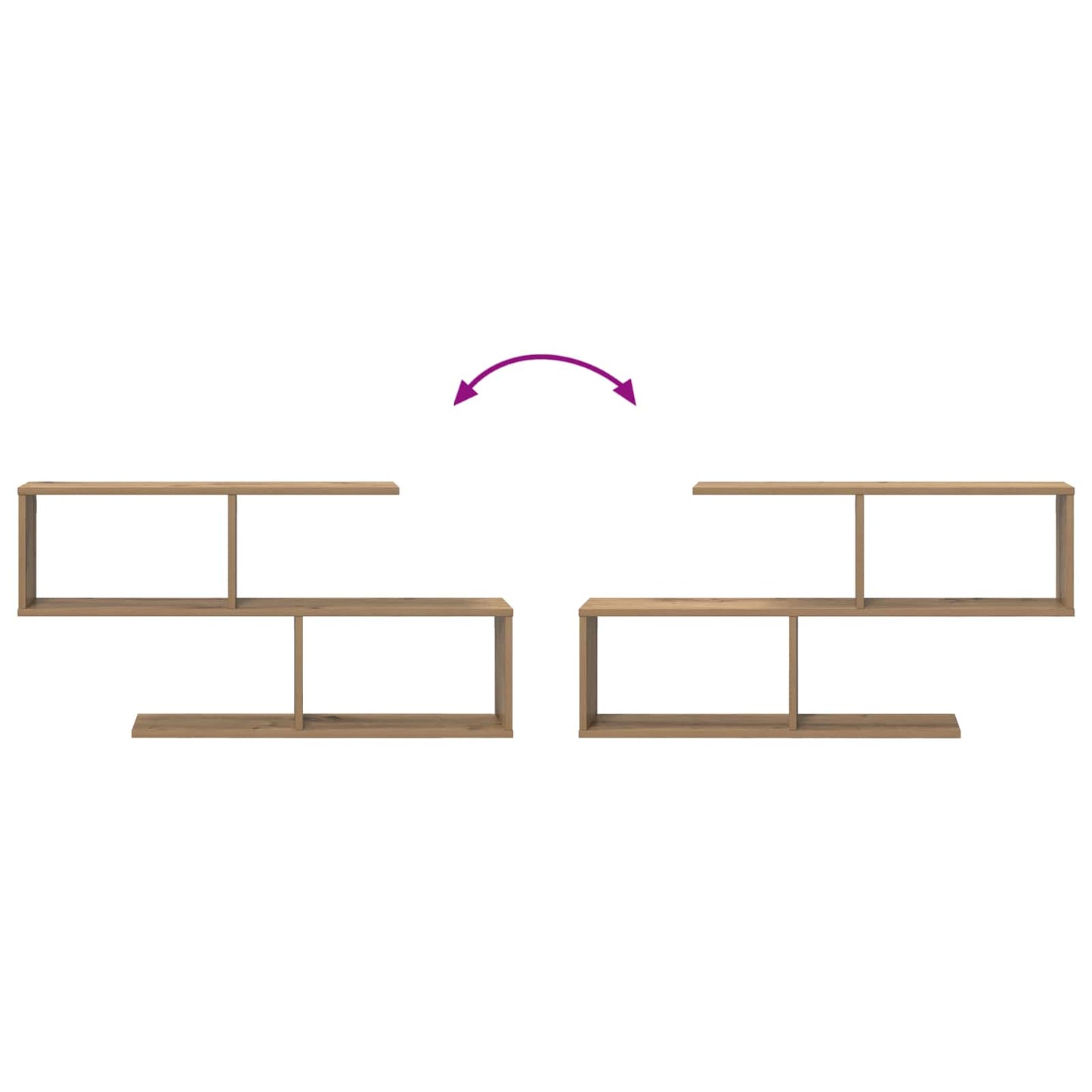 vidaXL Wall Shelf Artisan Oak 100 x 12 x 50.5 cm Engineered Wood