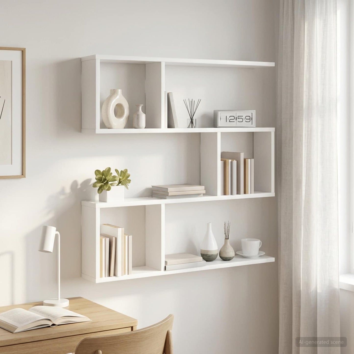 vidaXL Wall Shelf White 80 x 12 x 79.5 cm Engineered Wood