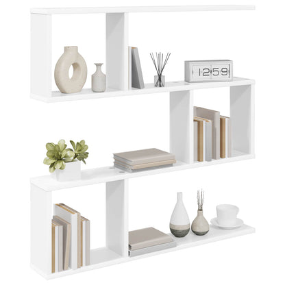 vidaXL Wall Shelf White 80 x 12 x 79.5 cm Engineered Wood