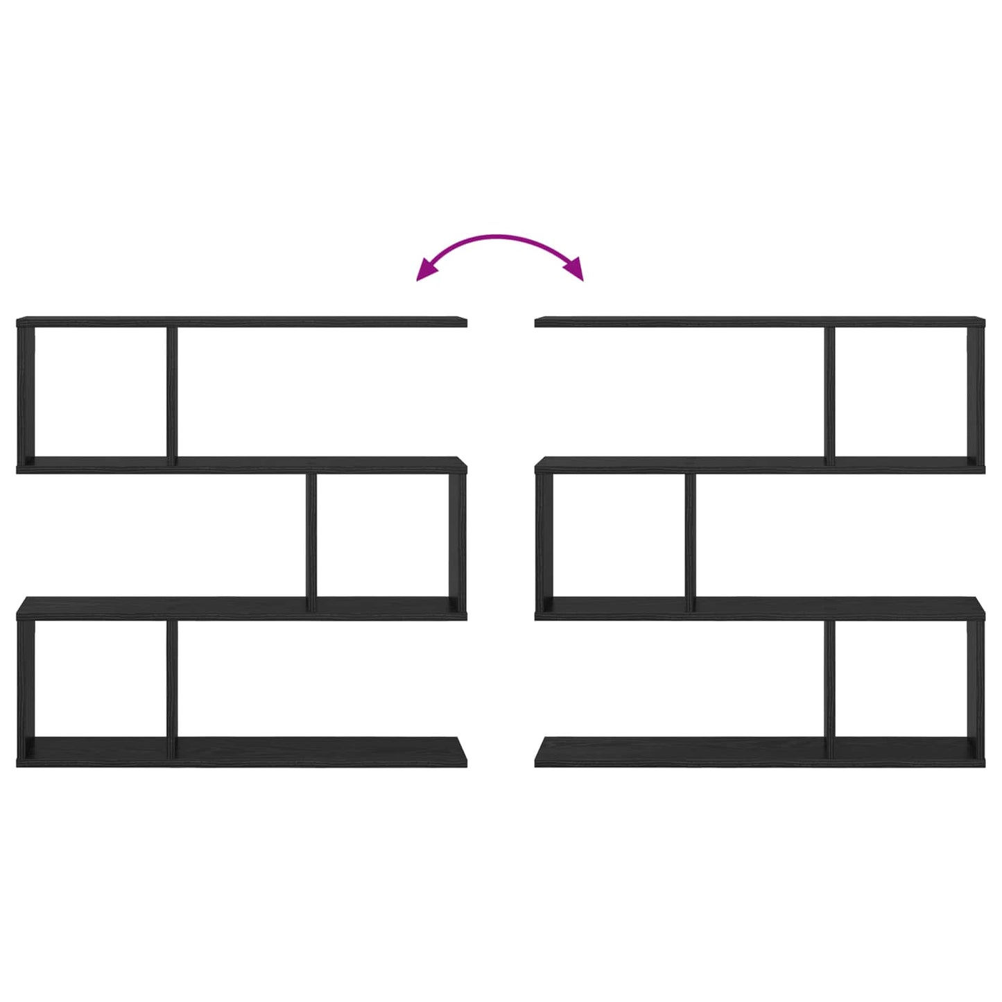 vidaXL Wall Shelf Black Oak 80 x 12 x 79.5 cm Engineered Wood