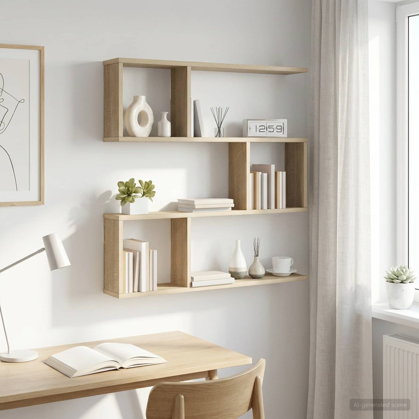 vidaXL Wall Shelf Sonoma Oak 80 x 12 x 79.5 cm Engineered Wood