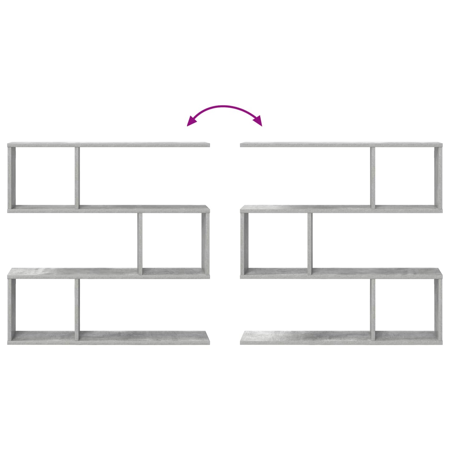 vidaXL Wall Shelf Concrete Grey 80 x 12 x 79.5 cm Engineered Wood