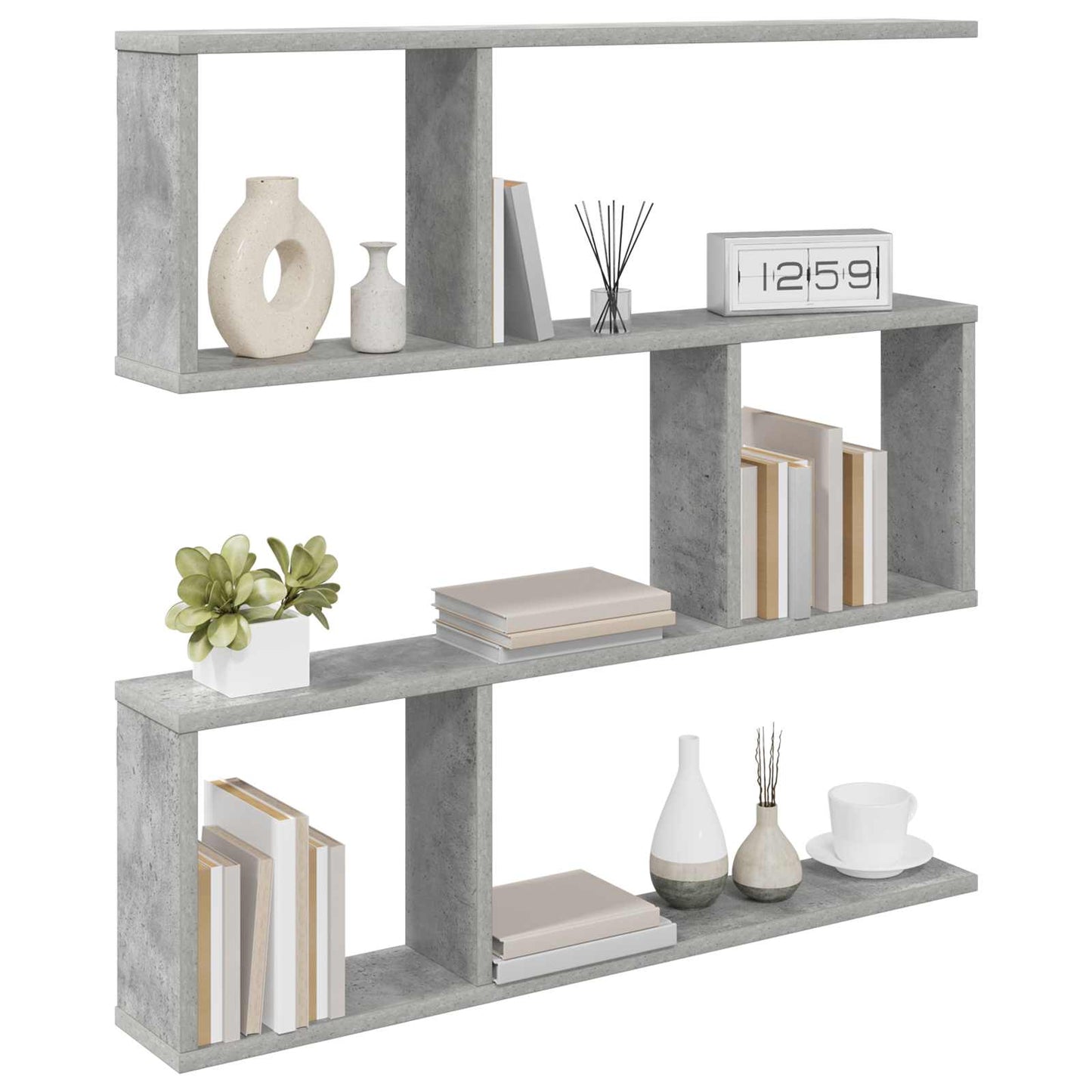vidaXL Wall Shelf Concrete Grey 80 x 12 x 79.5 cm Engineered Wood