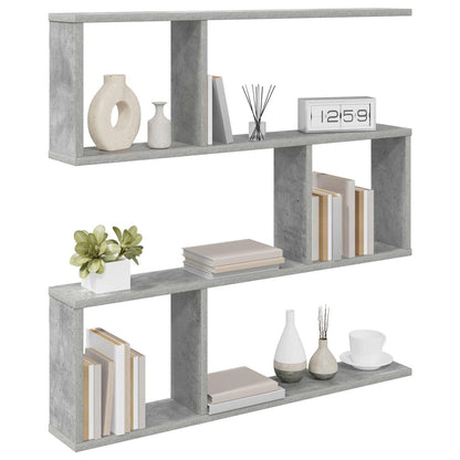 vidaXL Wall Shelf Concrete Grey 80 x 12 x 79.5 cm Engineered Wood