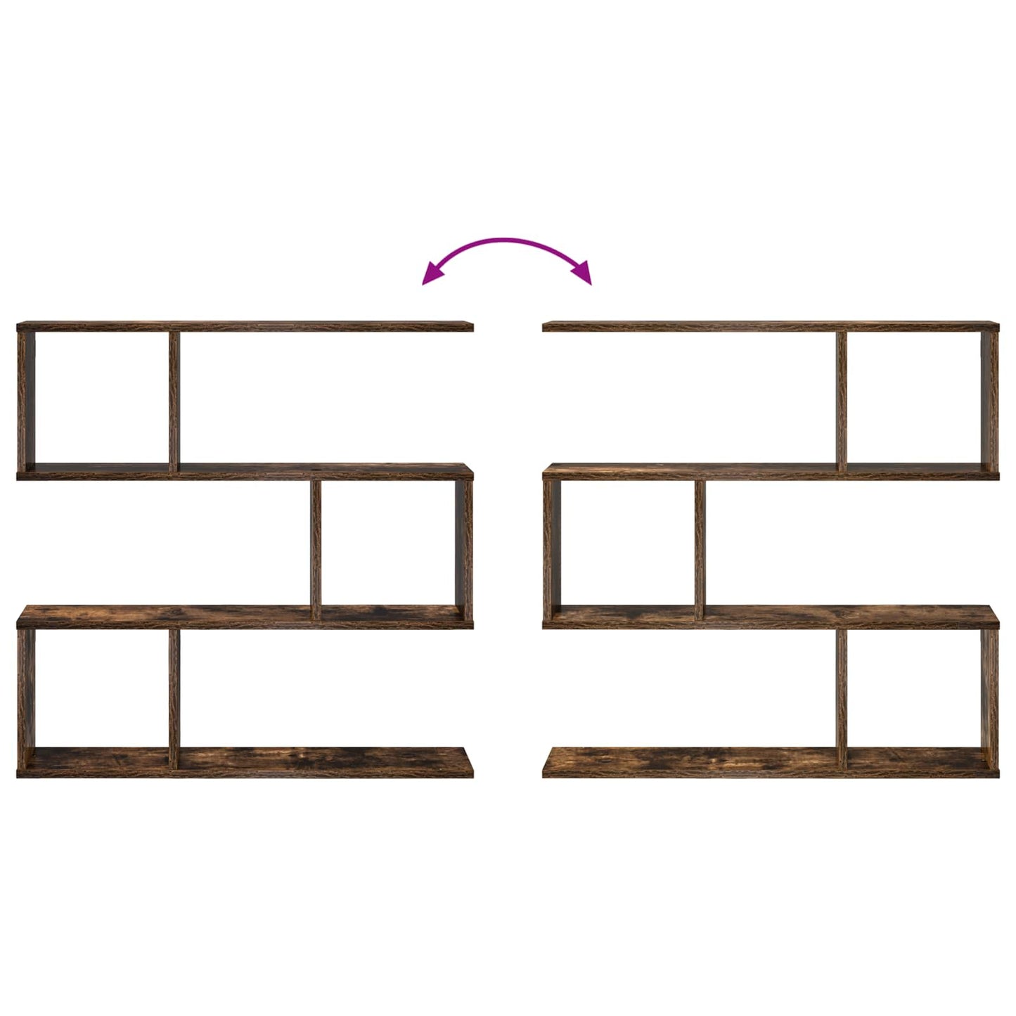 vidaXL Wall Shelf Smoked Oak 80 x 12 x 79.5 cm Engineered Wood