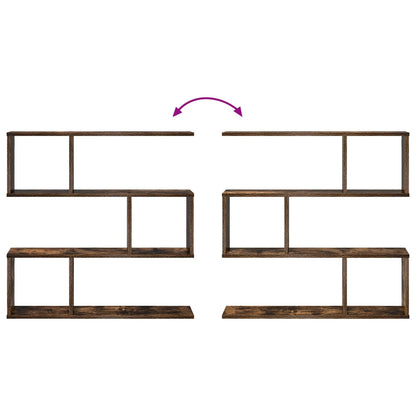 vidaXL Wall Shelf Smoked Oak 80 x 12 x 79.5 cm Engineered Wood