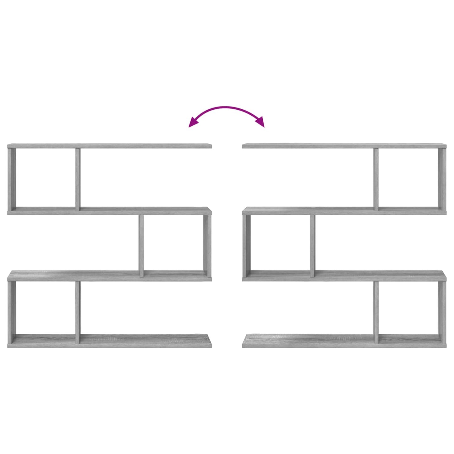 vidaXL Wall Shelf Grey Sonoma 80 x 12 x 79.5 cm Engineered Wood