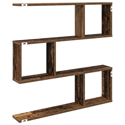 vidaXL Wall Shelf Old Wood 80 x 12 x 79.5 cm Engineered Wood