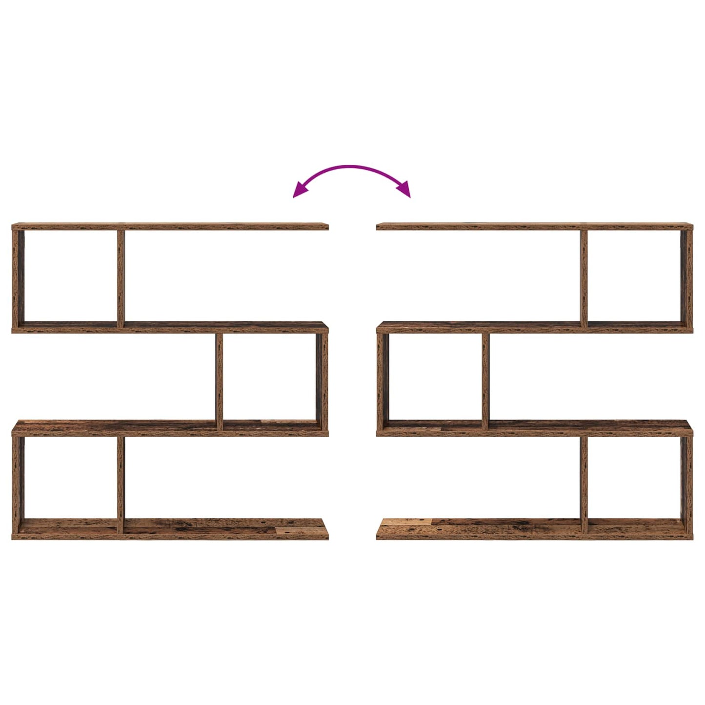 vidaXL Wall Shelf Old Wood 80 x 12 x 79.5 cm Engineered Wood