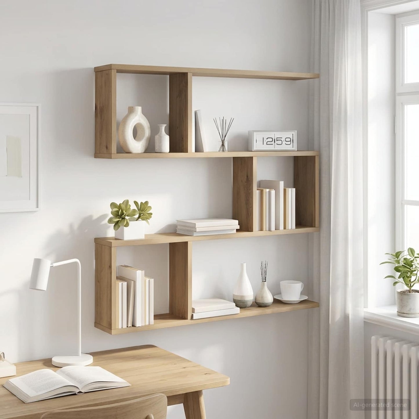 vidaXL Wall Shelf Artisan Oak 80 x 12 x 79.5 cm Engineered Wood