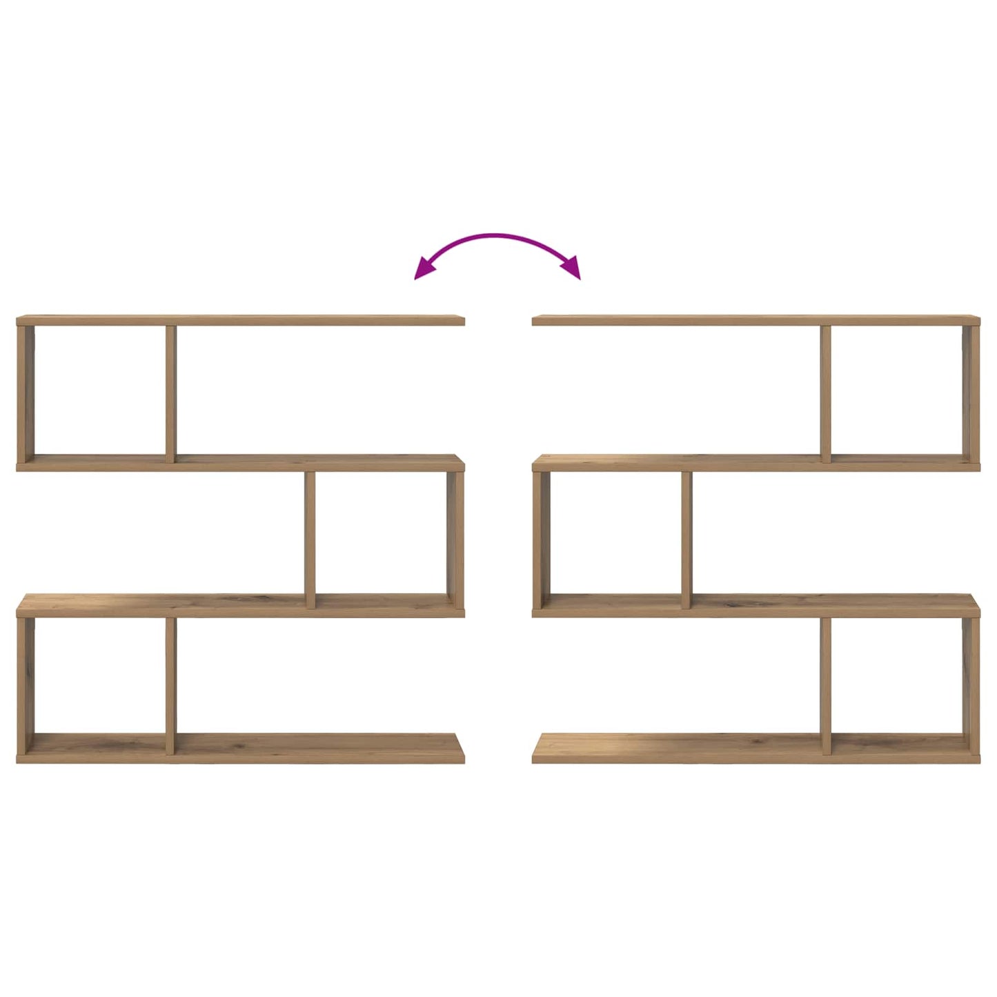 vidaXL Wall Shelf Artisan Oak 80 x 12 x 79.5 cm Engineered Wood