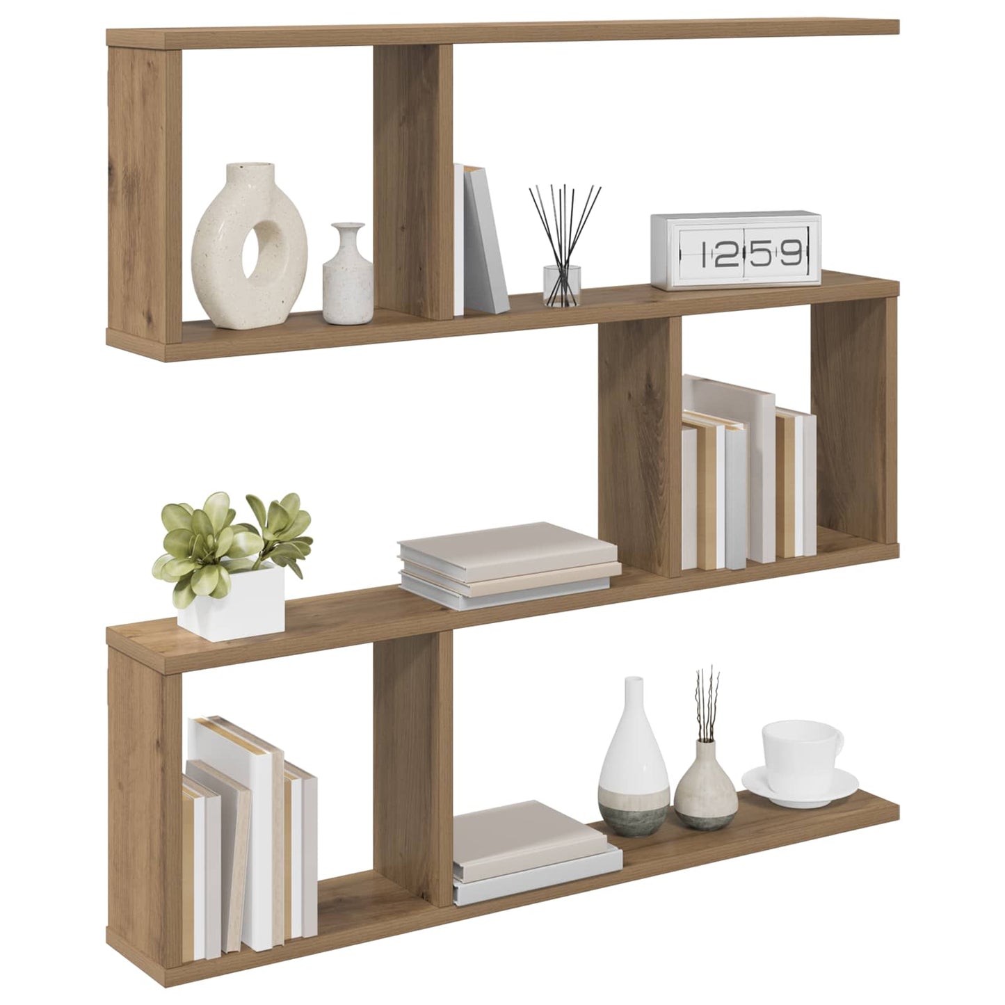 vidaXL Wall Shelf Artisan Oak 80 x 12 x 79.5 cm Engineered Wood