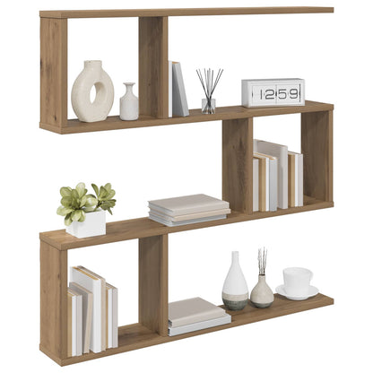 vidaXL Wall Shelf Artisan Oak 80 x 12 x 79.5 cm Engineered Wood